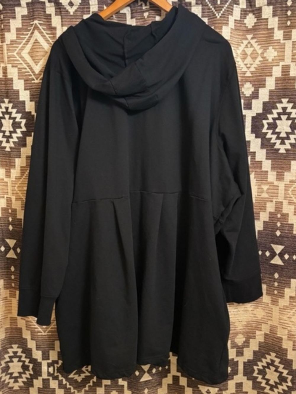 WOMAN WITHIN BLACK FRENCH TERRY SWING JACKET FULL ZIP SIZE 3X - Picture 4 of 8